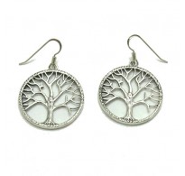 E000686 Sterling silver earrings Tree of Life solid 925 Empress 